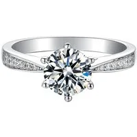 ROUGEMONT Diamantring Funkelnder Damen Solitär Moissanit Damenring mit 1,0 ct +Zertifikat, Echtschmuck