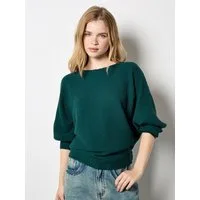 Apricot Strickpullover Fledermauspullover mit Strukturmuster