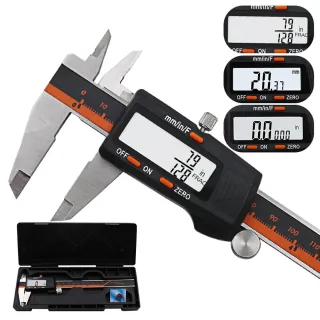 DANIU 150mm Stainless Steel LCD Screen Display Digital Caliper 6 Inch Fraction / MM / Inch High Prec