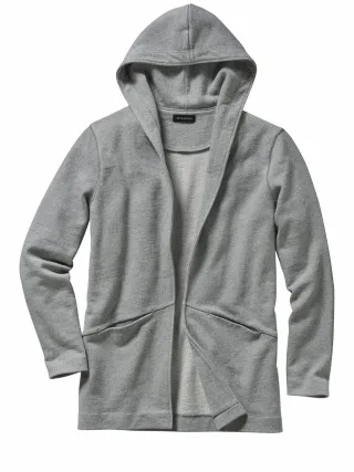 Mey & Edlich Herren Offener Sweat-Hoodie Grau 100 % Baumwolle