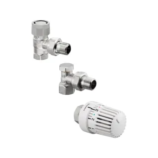 Oventrop Uni LH Thermostatventil-Set 1703063 DN 10, Eckform, mit Thermostat