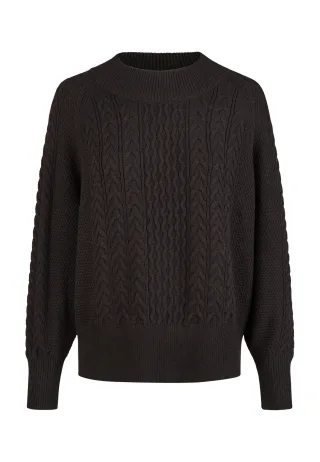 Marc Aurel - Pullover im Zopf-Muster black - Gr. - M
