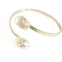 Crystal and Sage Jewelry Armreif Bergkristall Armreif vergoldet
