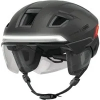 ABUS Fahrradhelm ABUS HYP E ACE volcano titan (S) Cityhelm mit LED und Belüftungssystem (1-tlg)
