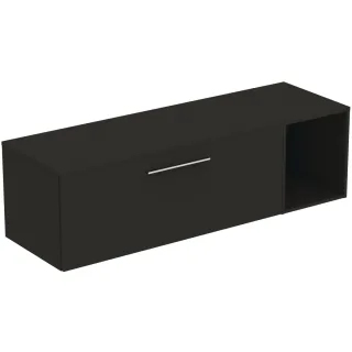 Ideal Standard Möbel-Set 160cm i.life B 1 Auszug 1 off.Fach Gr.Chrom Carbongrau matt, T5838NV T5838NV