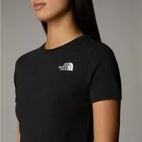 The North Face T-Shirt Essential kurz und schmal geschnittenes T-Shirt für Damen sportlicher Stil, gerippter Kragen, aus Baumwolle und Elasthan
