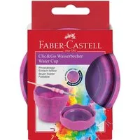 Faber-Castell Farbkasten Faber-Castell Wasserbecher Clic&Go pink – faltbar