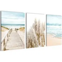 Novart Wandbild Wandbilder Boho Wohnzimmer Schlafzimmer Landhaus Deko, Ostsee