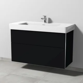 Sanipa 3way Waschtischunterbau zu Laufen Pro S Waschtisch mit 2 Auszügen, Schwarz-Matt BS77008