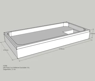 Neuesbad Wannenträger für Kaldewei Duschplan XXL 70x140x6,5 SD24000