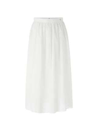 Marc Cain Additions - Faltenrock aus Baumwollmix white - Gr. - 42
