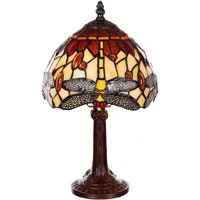 BIRENDY Stehlampe Birendy Tischlampe Tiffany Libelle groß Tiff157 Motiv Lampe