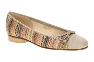 Gabor 85.102.45 Damen Ballerinas grau brown multi/rabbit bequem und flexibel
