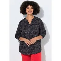 Angel of Style Longbluse Bluse A-Linie Viskose Herz-Muster 3/4-Ärmel