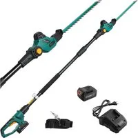 TLGREEN Akku-Heckenschere,Teleskop-Heckenschere Akku, Winkelverstellbare Heckenschere, bis 4,00 m Arbeitshöhe, mit 20V 4,0Ah Li-Ion Akku/Ladegerät