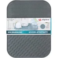 *Alpina* Abtropfmatte GESCHIRR-ABTROPFMATTE Grau Gläsermatte Gläserabtropfmatte 444, Topfmatte Matte