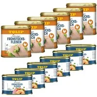 TULIP Wurstkonserve Set aus Frühstücksfleisch 200g + Hähnchen 340g Konserve, (Schwein + Hähnchen), Dänische Delikatesse
