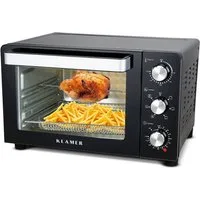 KLAMER Minibackofen mit Umluft (30 Liter), 6 Backfunktionen, 70-230°C, 120 min. Timer, Mi…, 6 Heizarten, Drehspieß inkl., Innenlicht, 3 Einschubhöhen