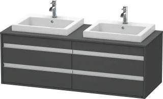 Duravit Ketho Konsolenwaschtischunterbau wandhängend Graphit Matt 1400x550x496 mm - KT6757B4949 KT6757B4949