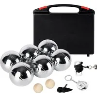 lindahandel Spielball Boule Set 6/8 Metallkugeln – Petanque mit Hartschalenkoffer & Tasche, Outdoor Gartenspiel für Erwachsene&Familie – ideal für Camping&Strand
