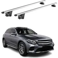 OMAC Dachträger Gepäckträger für Mercedes GLC X253 2015-2021 Aluminium Grau 2 tlg ABE (2-St), Wasserbeständig,Abnehmbar,Multifunktional,Leichtgewichtig