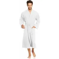 Vossen Herrenbademantel Wellington, ideal für Sauna & Spa, Hotelbademantel, Morgenmantel, Langform, Waffelpiqué, Kimono-Kragen, Gürtel, mit Kimono-Kragen, in besonders leichter Qualität