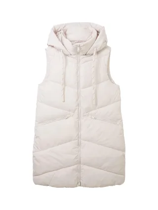 Tom Tailor - Lange Weste mit recyceltem Polyester clouds grey - Gr. - XXL