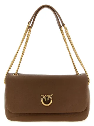 PINKO Braune Lammleder Schultertasche