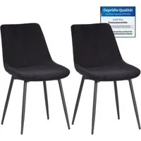 Albatros International Esszimmerstuhl Esszimmer Stühle 2 er Set BOSA, Stuhl Stühle Esszimmerstühle, Küche (2er Set, Schwarz, Samt Bezug), Küchenstuhl Küchenstühle Essstühle für den Esstisch Ess Stühle