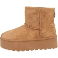 Ital-Design Bequemer Schaftschuh für Damen – stilvoll und warm Snowboots (84206794) Flach Plateaustiefeletten in Camel
