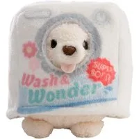 Nici Kuscheltier mymochi, Set Hund Washy 8cm mit Socke & Waschmittelbox Kostüm (Set), in Geschenkbox