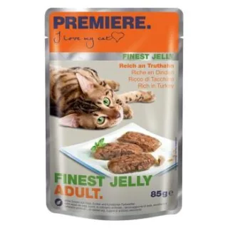 PREMIERE Finest Jelly Nassfutter Katze Adult Reich an Truthahn 88x85 g