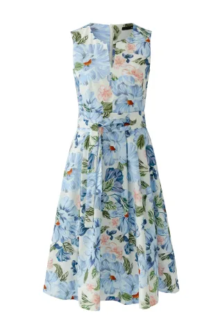 Oui - Midikleid blue white - Gr. - 38