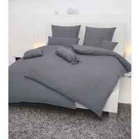 Janine Bettwäsche PIANO 0125 31, Seersucker 100% Baumwolle, uni, bügelfrei, Soft-Seersucker, 2 teilig, Markenreißverschluss, feinfädige Qualität, gekämmte Mako-Garne