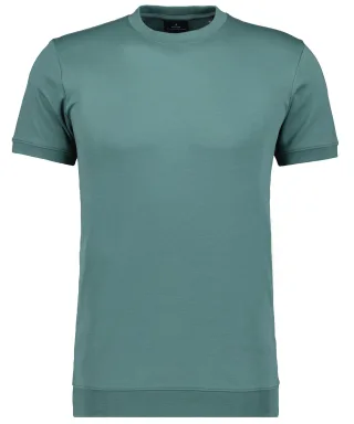 RAGMAN - Pima T-Shirt Rundhals mit Bündchen grün - Gr. - S