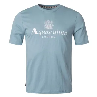 Aquascutum Active - Blaues T-Shirt mit großem Logo