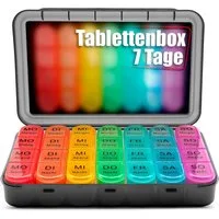 BigDean Pillendose Tablettenbox 7 Tage/ 4 Fäch luftdicht & lebensmittelecht (Set, 1 St., Tablettensortimentbox), Tablettenbox, 7 Tage Sortiment, Luftdicht, Lebensmittelecht