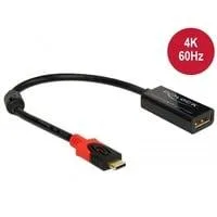 USB Adapter, USB-C Stecker > DisplayPort Buchse schwarz, 20cm, 4K 60Hz