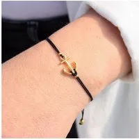 Bow & Hummingbird Armband Set Armband auf Karte - Anker - Du bist mein Anker, 24 Karat vergoldeter Anhänger