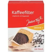 Jeden Tag Papierfilter, ungebleichtes Papier, Größe 2