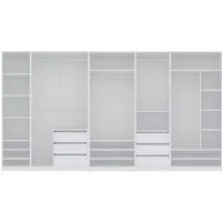 Marmex Möbel Schrank-Set TRES SET R/B offener Garderobenschrank begehbarer Kleiderschrank, (6-St), 380 x 206 x 51, fünf Kleiderstangen, 6 Schubladen, Modulschrank