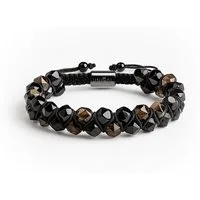 UNIQAL.de Perlenarmband Naturstein Turmalin facettiert (Unisex-Armband mit verstellbarer Makramé-Schließe, Echte Steinperlen, präzise geschliffen, handgefertigt), Verkauf & Versand durch deutschen Händler
