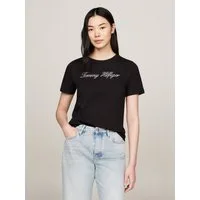 Tommy Hilfiger T-Shirt NOS SCRIPT REGULAR C-NK SHORT SLEEVE mit Rundhals und kontrastfarbener Stickerei, Regular Fit