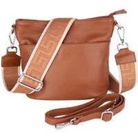 MIRROSI Umhängetasche Damen, Crossbody Bag, Echtleder Made in Italy (1 Tasche 2 Gurte oder Basic Version 1 Tasche 1 Gurt), 24x18x12cm (BXHXT)