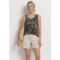 STREET ONE Shirttop Sommertop bedruckt mit V-Neck und Elastiksaum