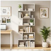 oyajia Bücherregal Bücherregal 188cm für Wohnzimmer Home Office,6-Stöckiges, Standregal, Büroregal, 6 Fächer, Holzwerkstoff