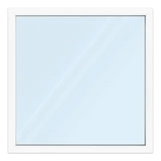 Fenster 140x140 cm, Kunststoff Profil aluplast IDEAL® 4000, Weiß, 1400x1400 mm, einteilig festverglast, 2-fach Verglasung, individuell konfigurieren