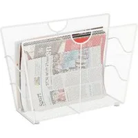 relaxdays Zeitungsständer Metall weiß