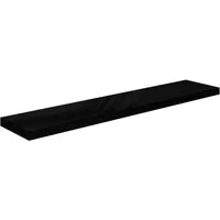 vidaXL Wandregal, Schweberegal Hochglanz-Schwarz 120x23,5x3,8 cm MDF