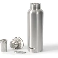 Wenco Isolierflasche Trinkflasche 0,75l Edelstahl Silber auslaufsiche Isolierflasche, BPA-frei stundenlange Isolation von Warm & Kaltgetränken